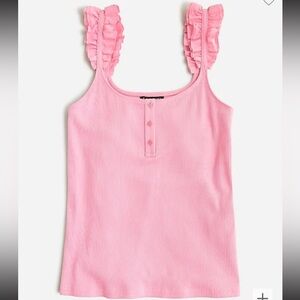 New With Tag J. CREW Scrunchie Strap Henley Ribbed Tank
